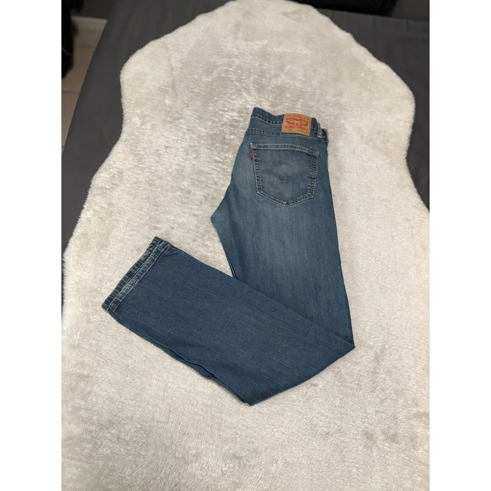 Levi's 505 Mens Blue Straight Denim Jeans Size 36x34 Pants Faded